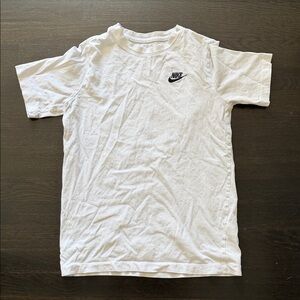 Nike White Tee with Black Swoosh boys xl